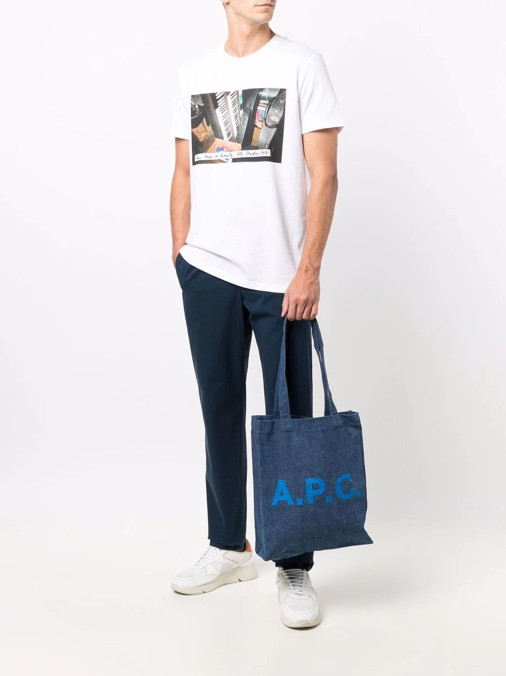 logo-print denim tote bag - 2