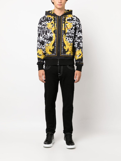 VERSACE JEANS COUTURE Barocco-print cotton hoodie outlook