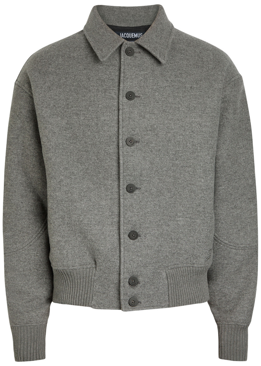 Jacquemus Le Feltro Melange Wool Bomber Jacket - 1