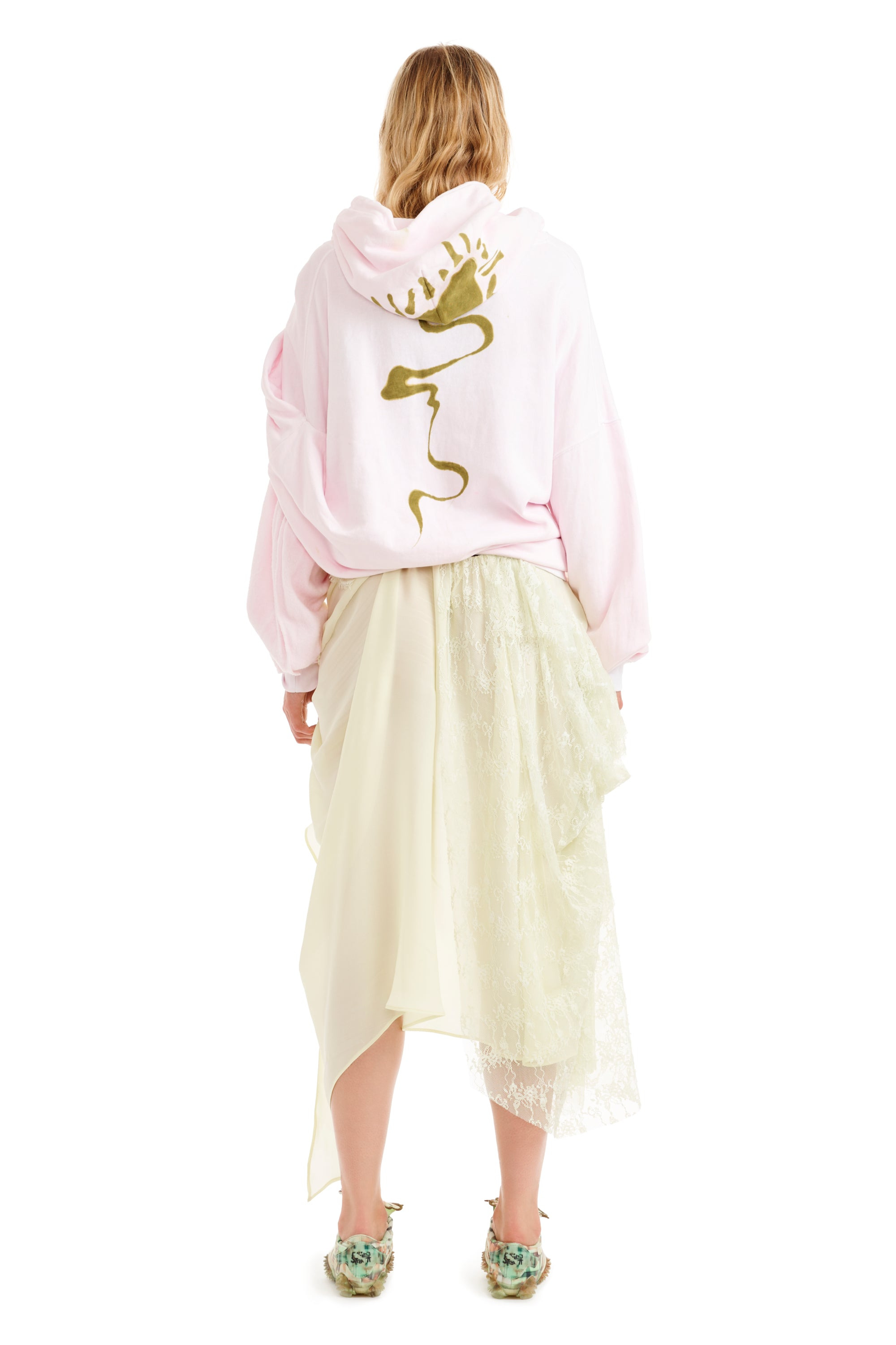PINK DAISY EVA DRAPED HOODIE - 5