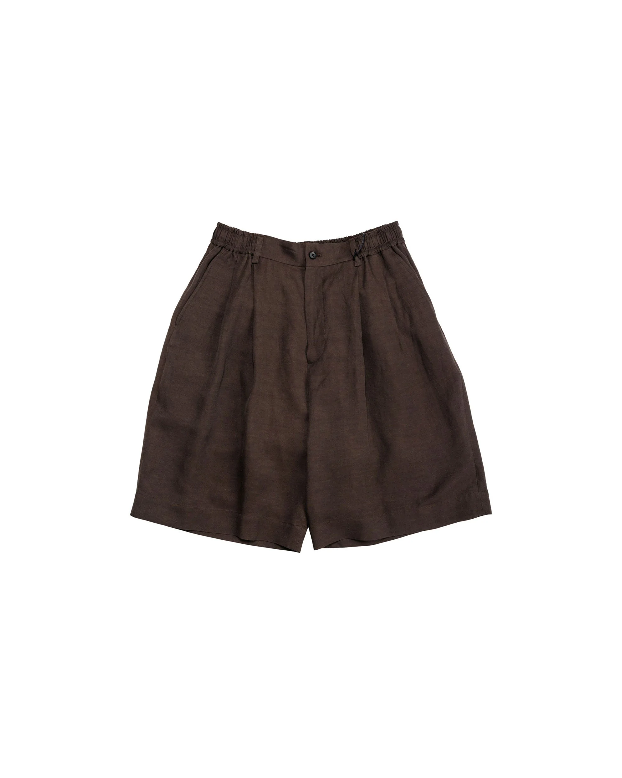 Vis/Li/Ra Twill Wide Easy Short Trousers Khaki Brown - 1