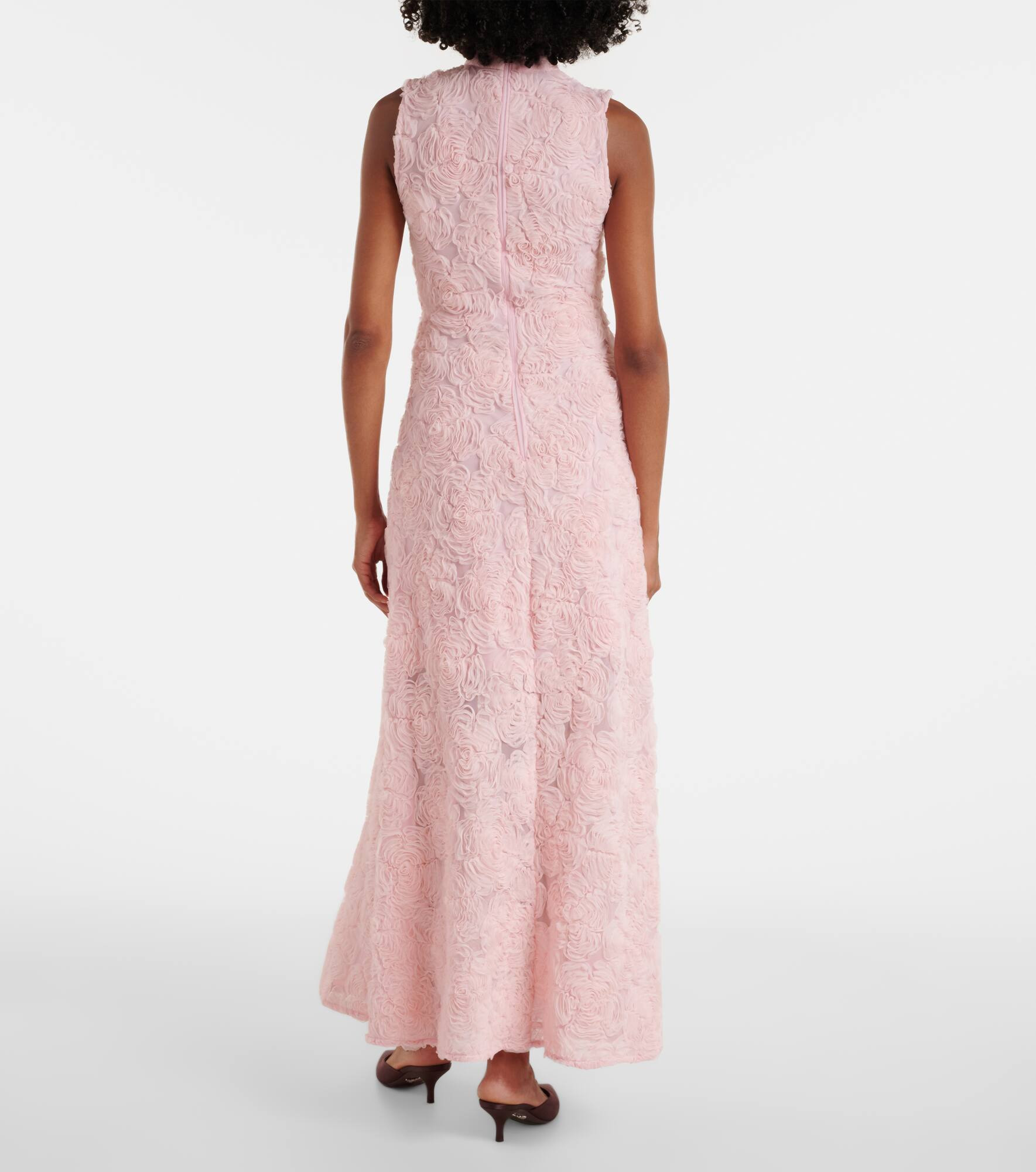 Floral mesh maxi dress - 3