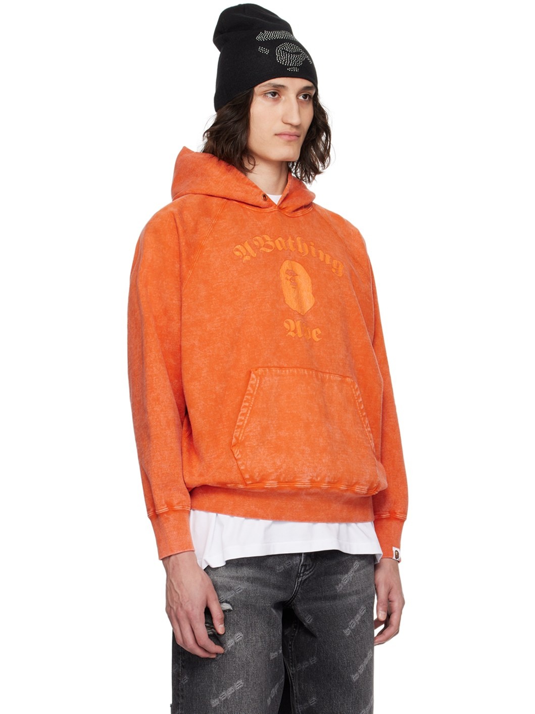 Orange Overdyed Hoodie - 2