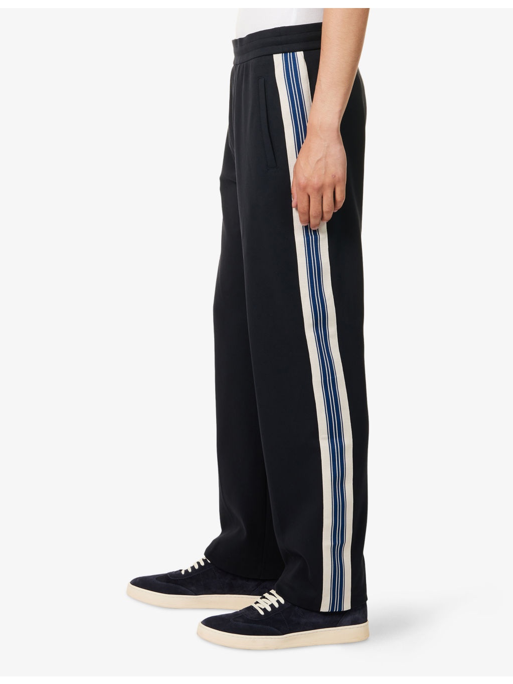 Striped Tape Relaxed-Fit Cotton Blend Trousers - 3