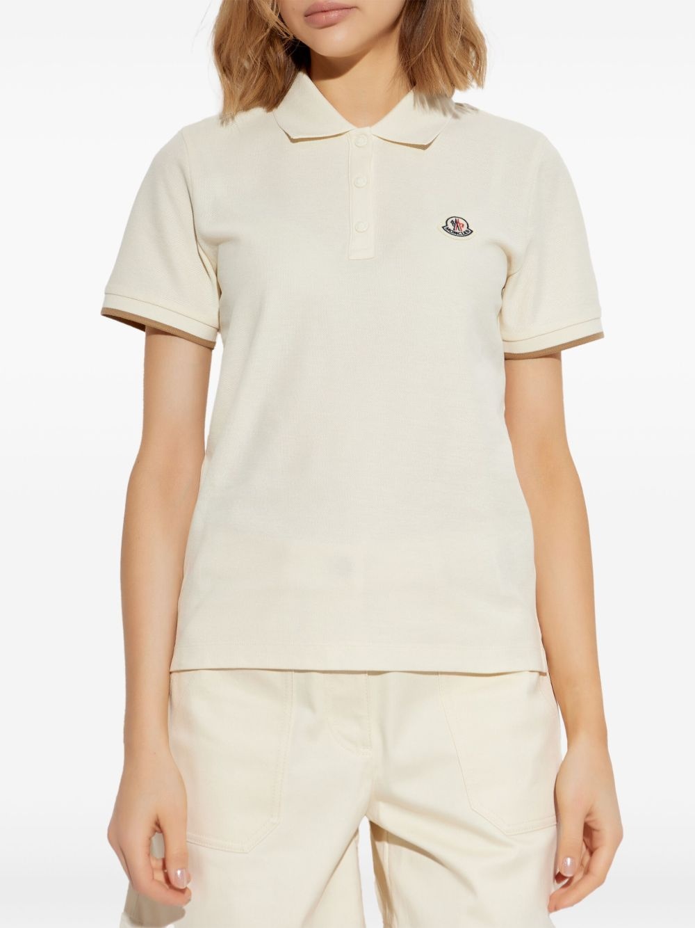 logo-patch polo shirt - 3
