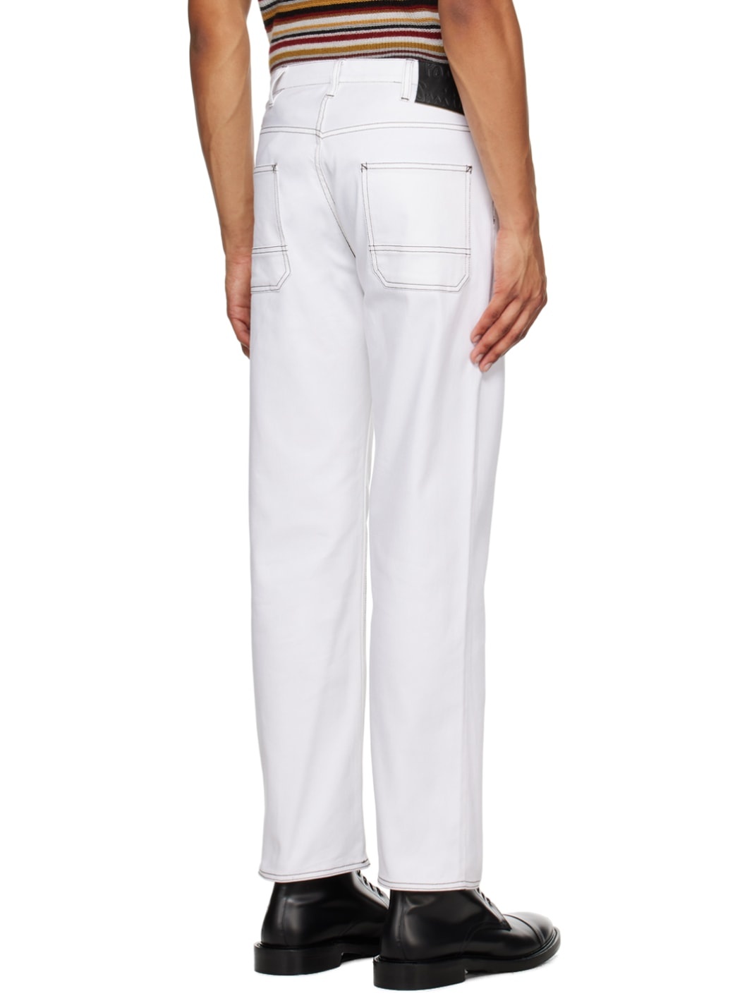 White Five-Pocket Jeans - 3