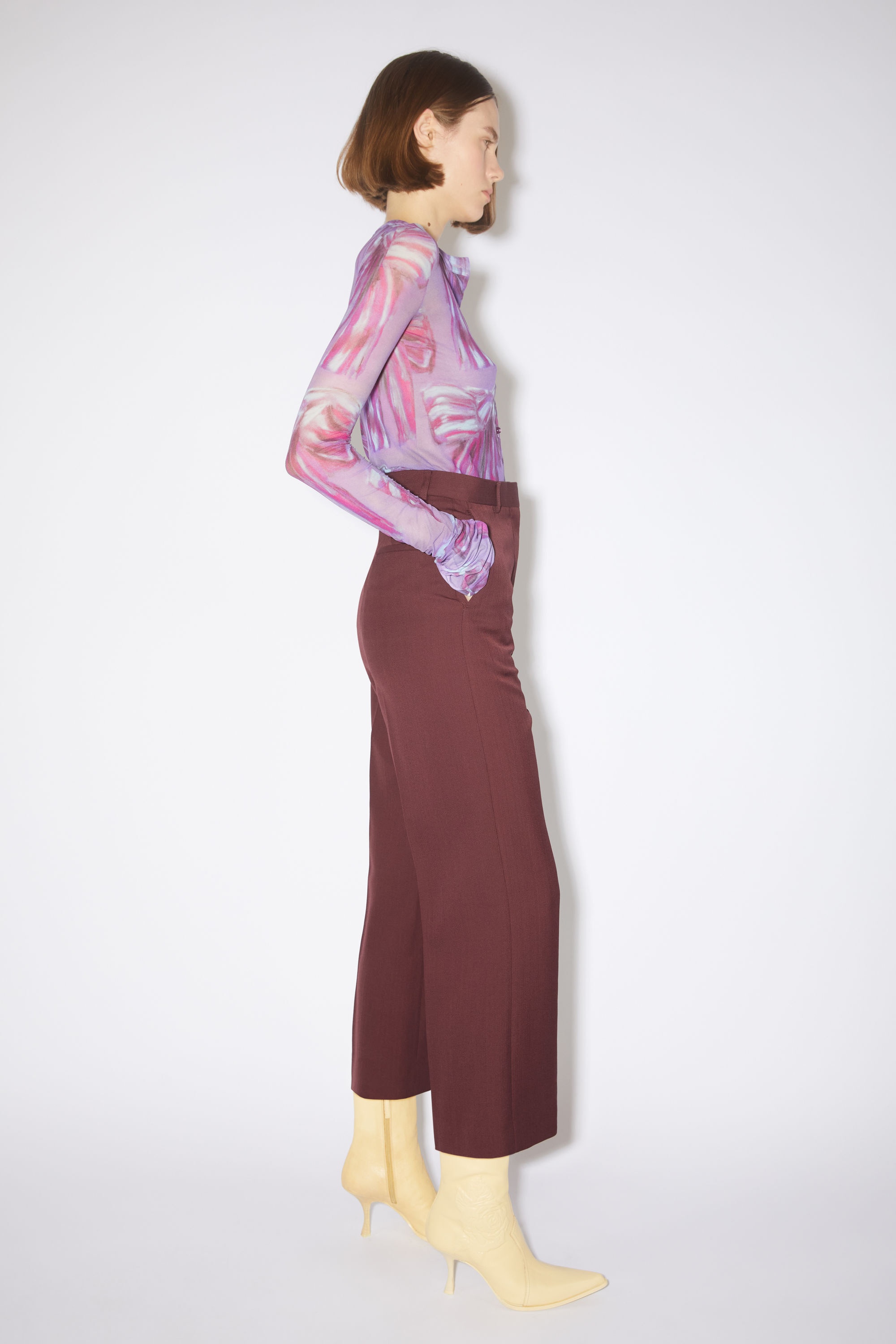 Wool blend trousers - Aubergine purple - 4