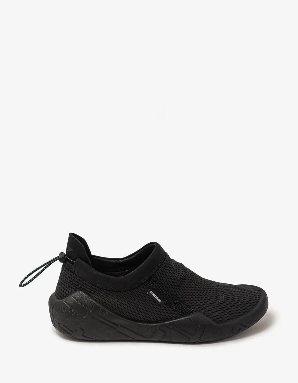 Stone Island Shadow Project Black Moc Debossed Leather & Mesh Trainers - 2