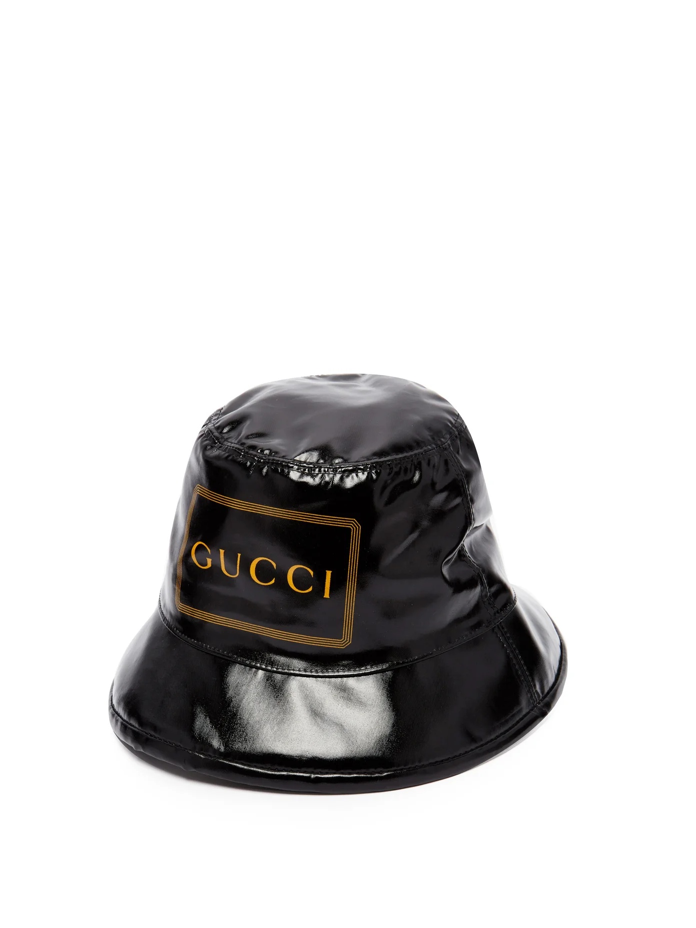 Logo-print coated-cotton bucket hat - 1