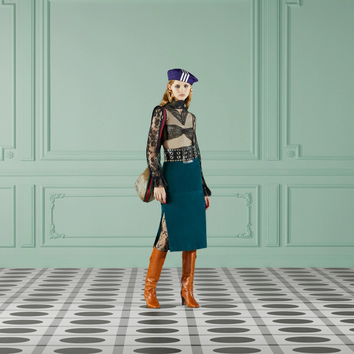 Suede mid-length skirt - 2