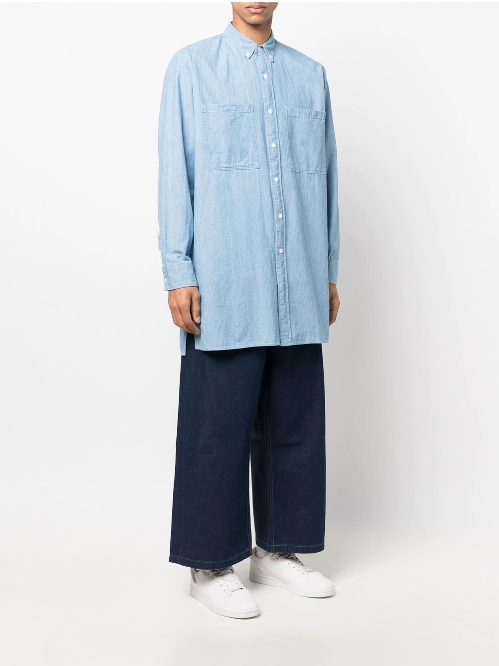 Denim Family button-collar shirt - 4