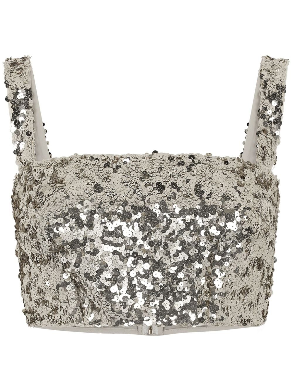 sequin-embellished cropped top - 1