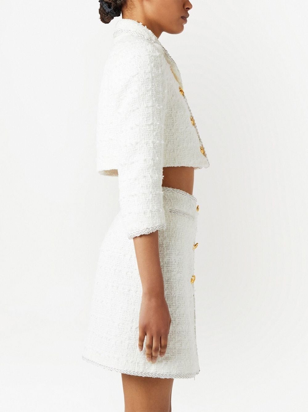 high-waisted tweed mini skirt - 3
