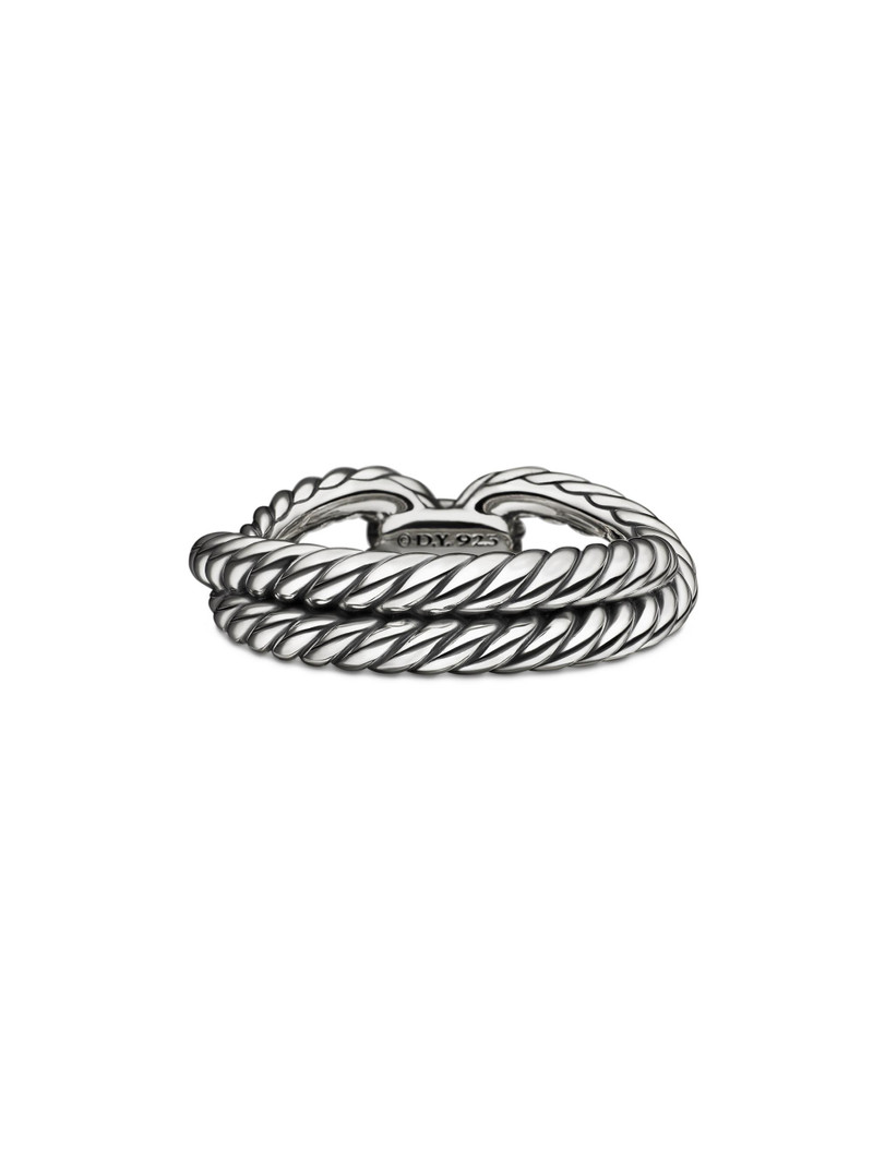 Women's Cable Loop Band Ring in Sterling Silver - Diamond 6