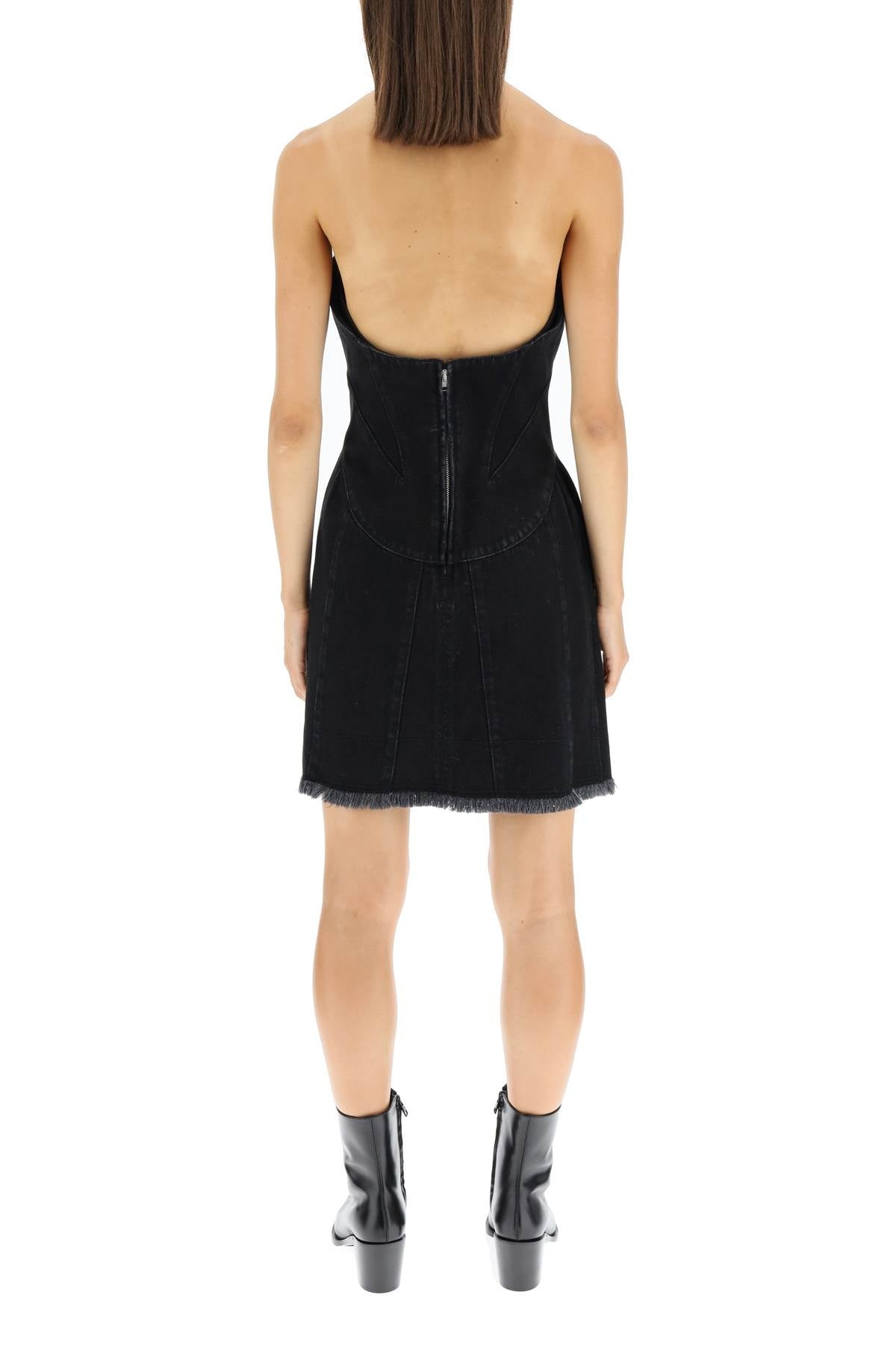 【Alexander McQueen】★fringe detail strapless minidress Alexander McQueen Alexander Mcqueen Denim Bustier Short