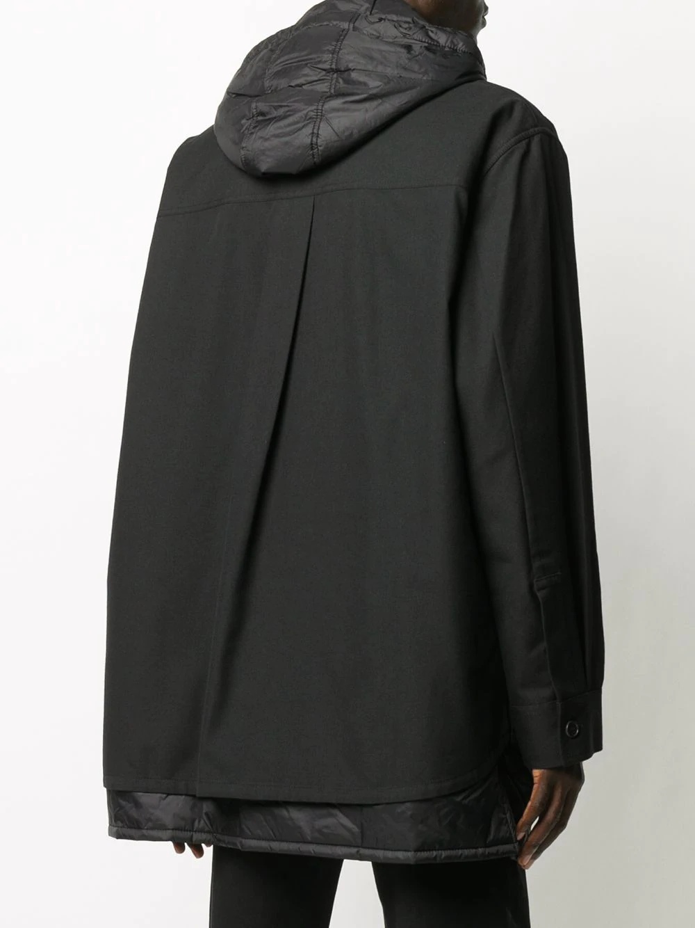 flap pocket drawstring hood coat - 4