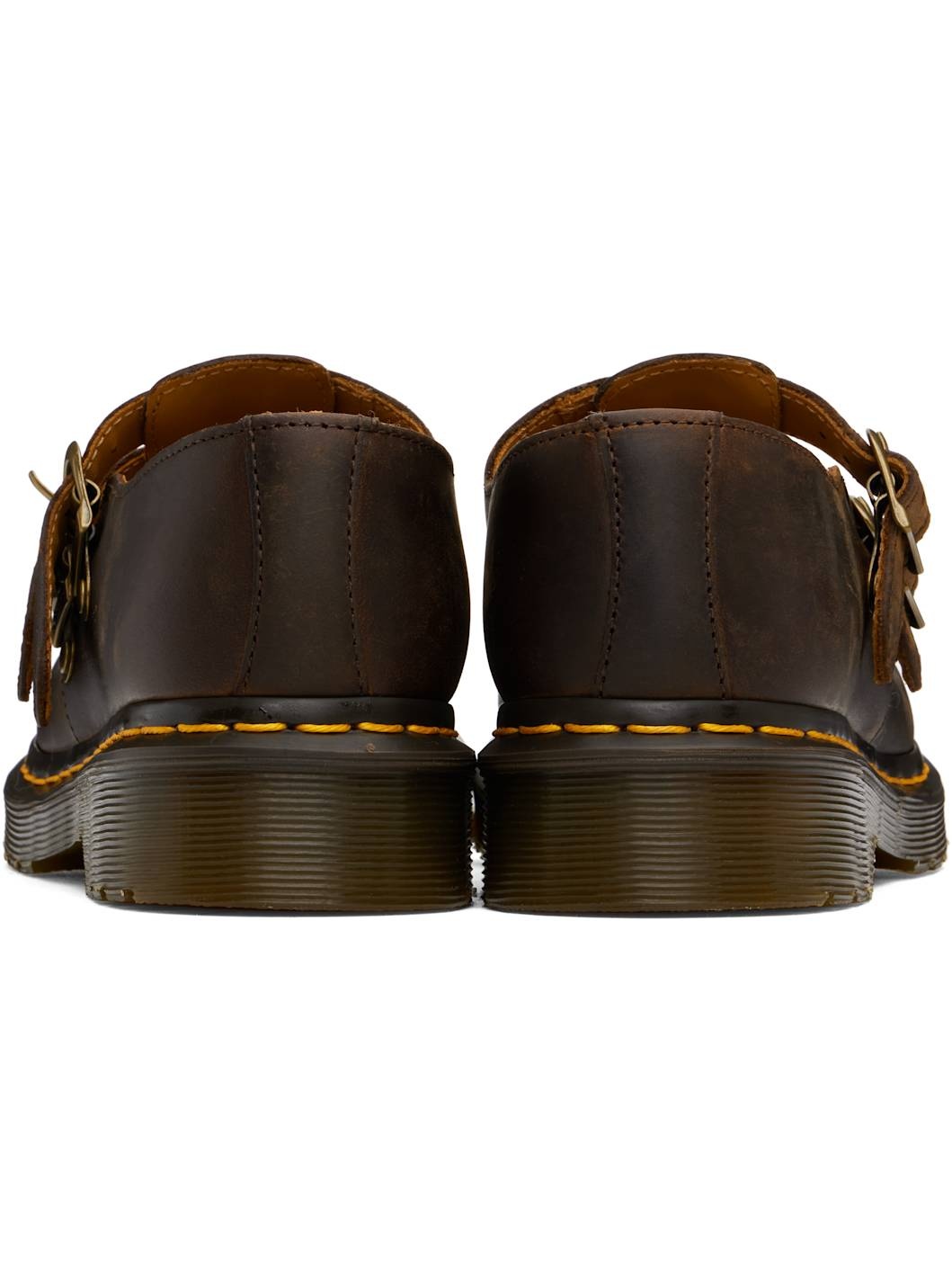 Brown 8065 Crazy Horse Leather Mary Jane Loafers - 2