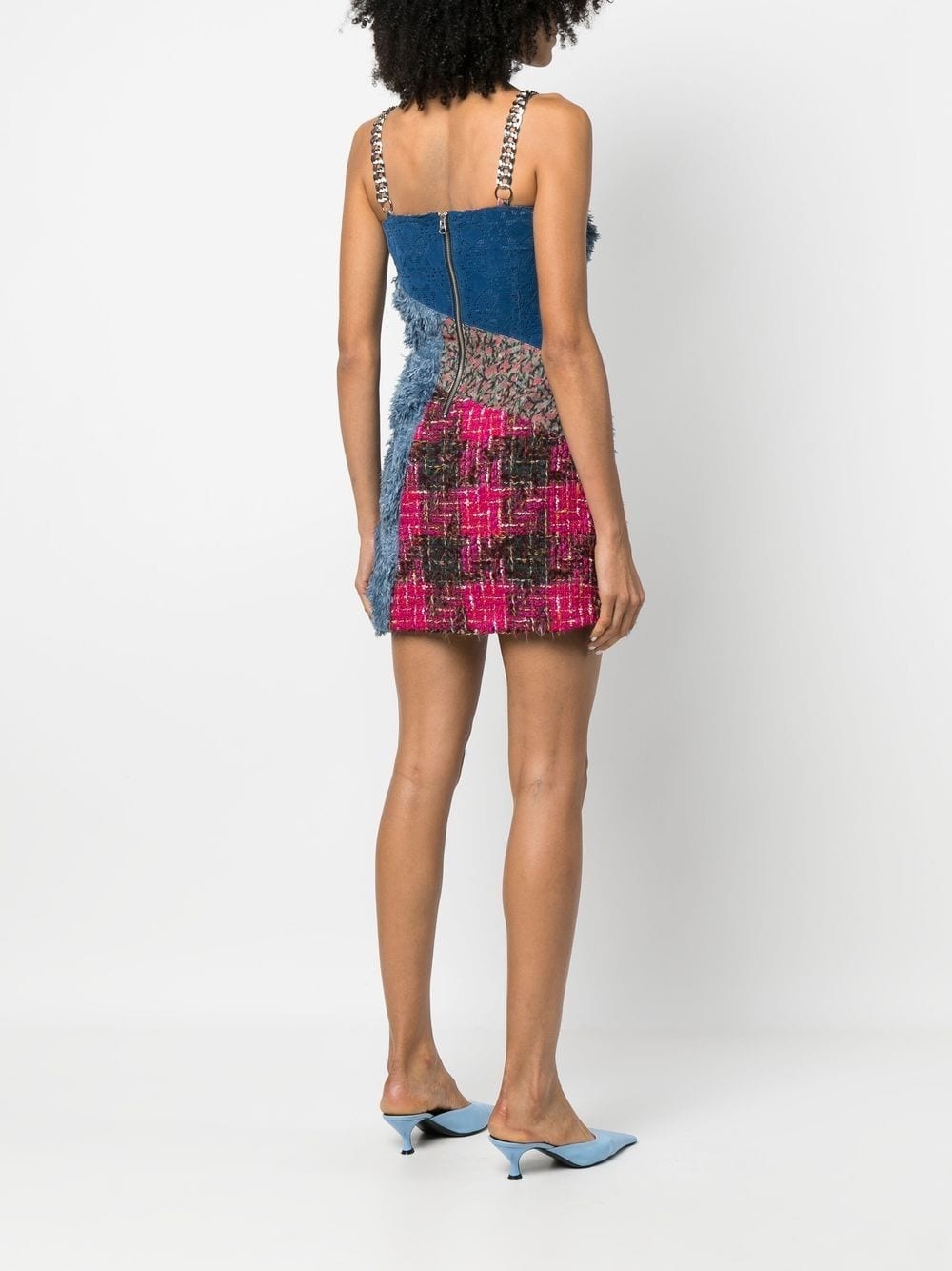 patchwork mini dress - 4