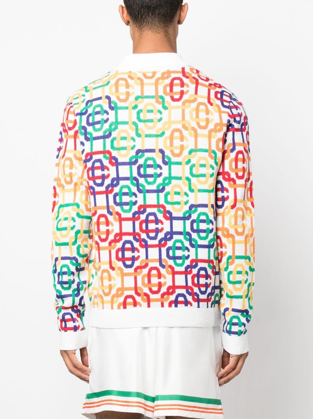 Rainbow Monogram zip-up jumper - 4