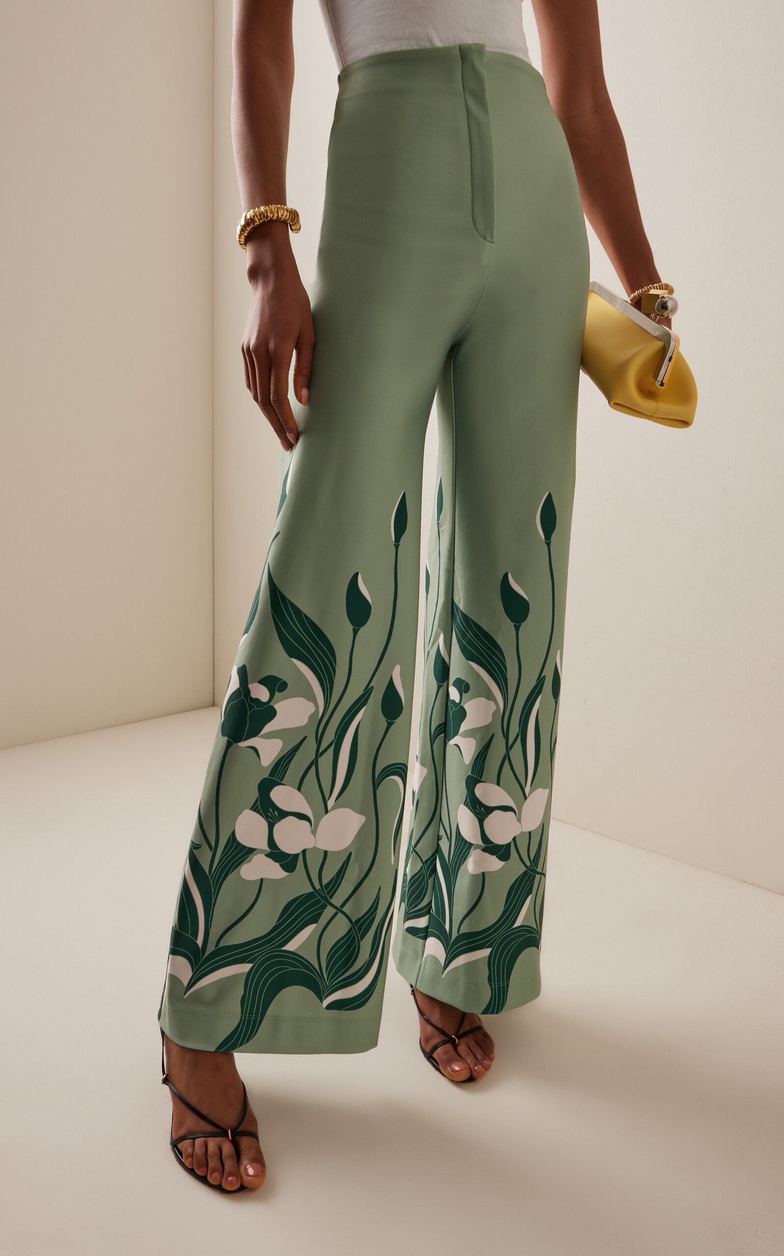 Luz De Si Scuba Wide-Leg Pants green - 3