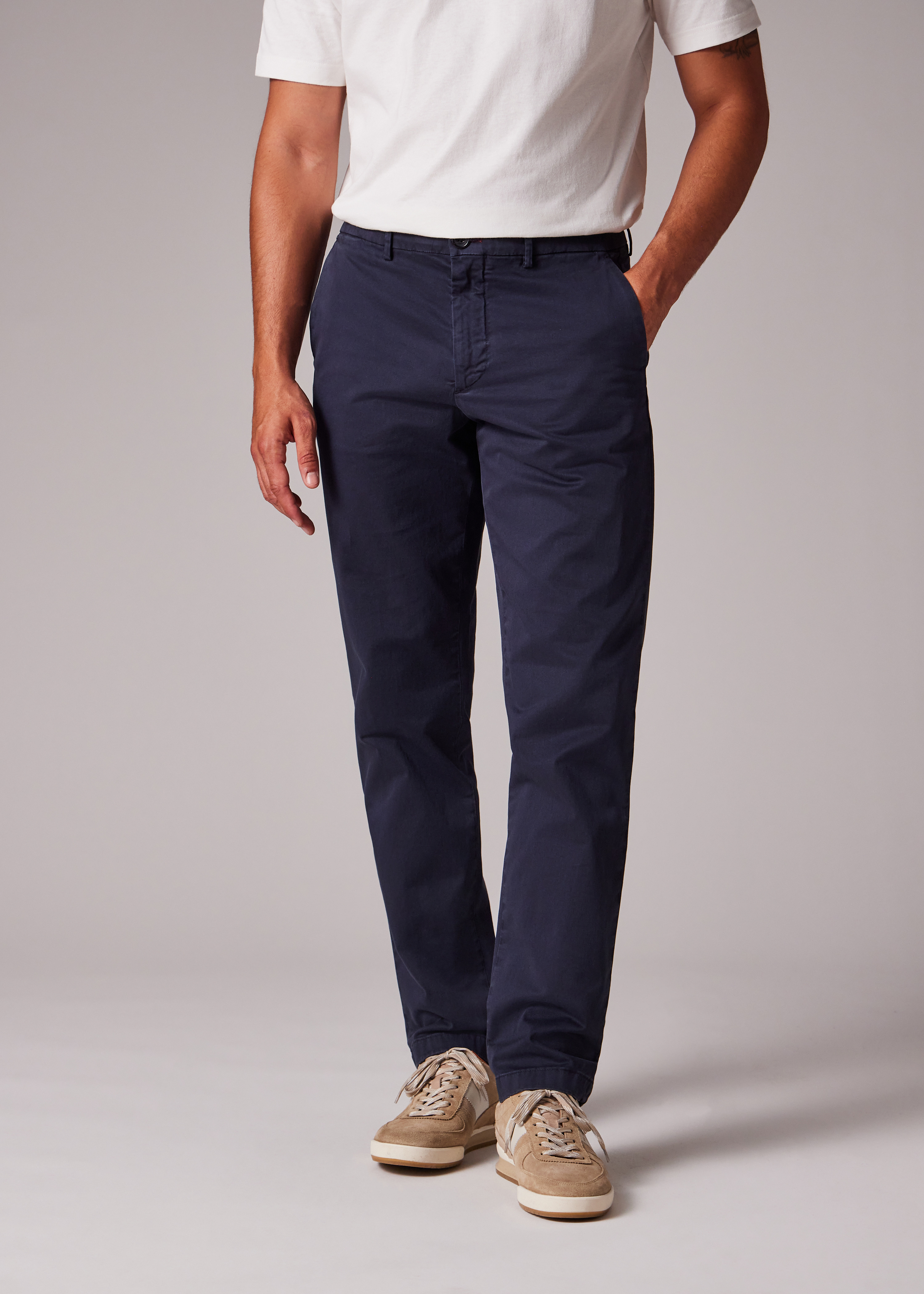 Mid-Fit Navy Garment-Dyed 'Broad Stripe Zebra' Chinos - 3
