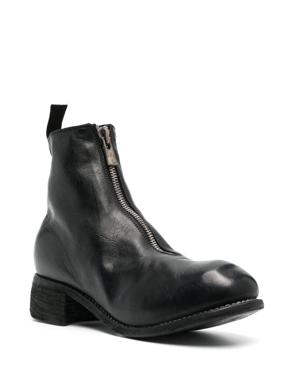 distressed-effect mid-heel boots - 2