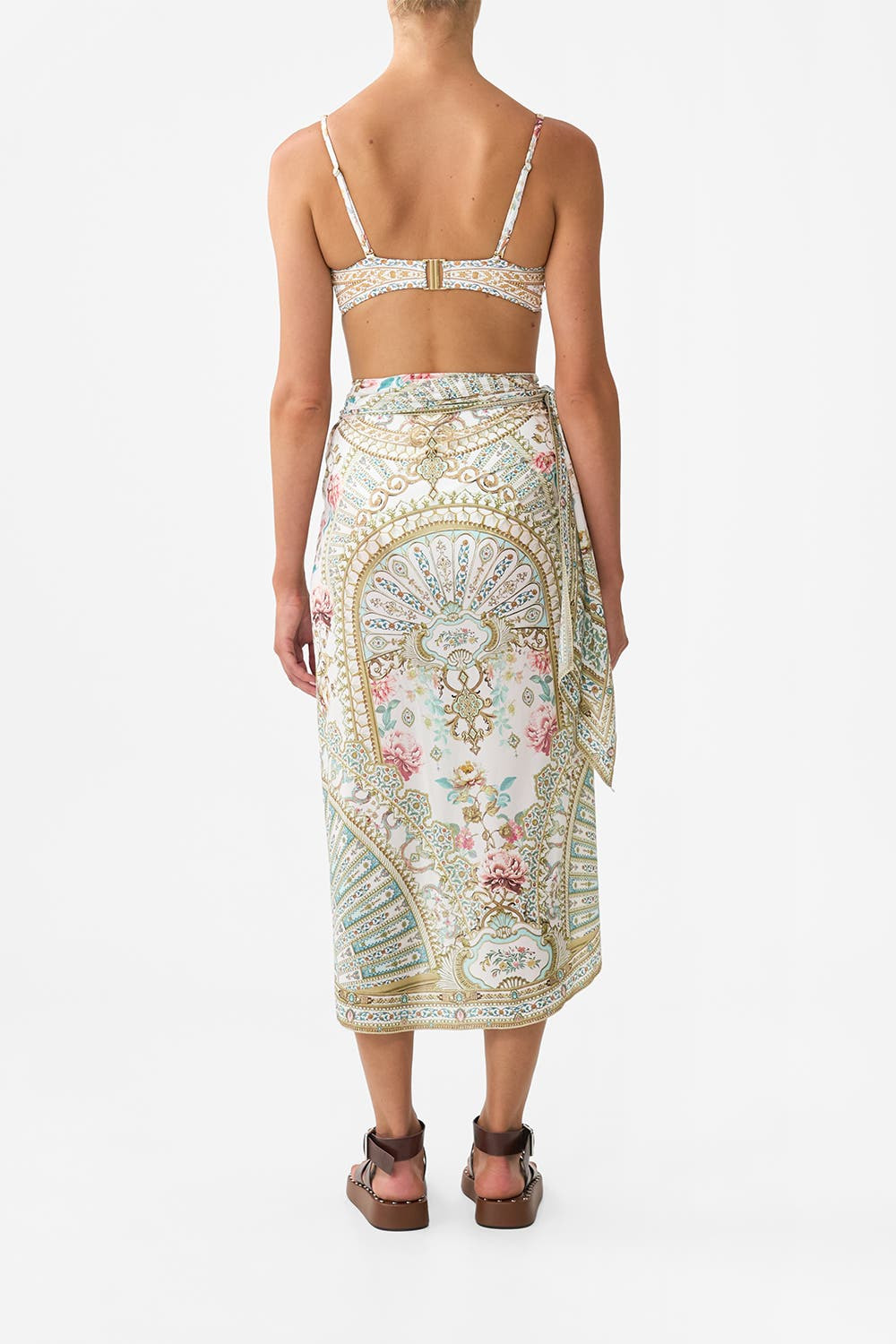 Camilla Eyelet Wrap Maxi Sarong With Tie Waist Ottoman Dynasty at Nordstrom - 3