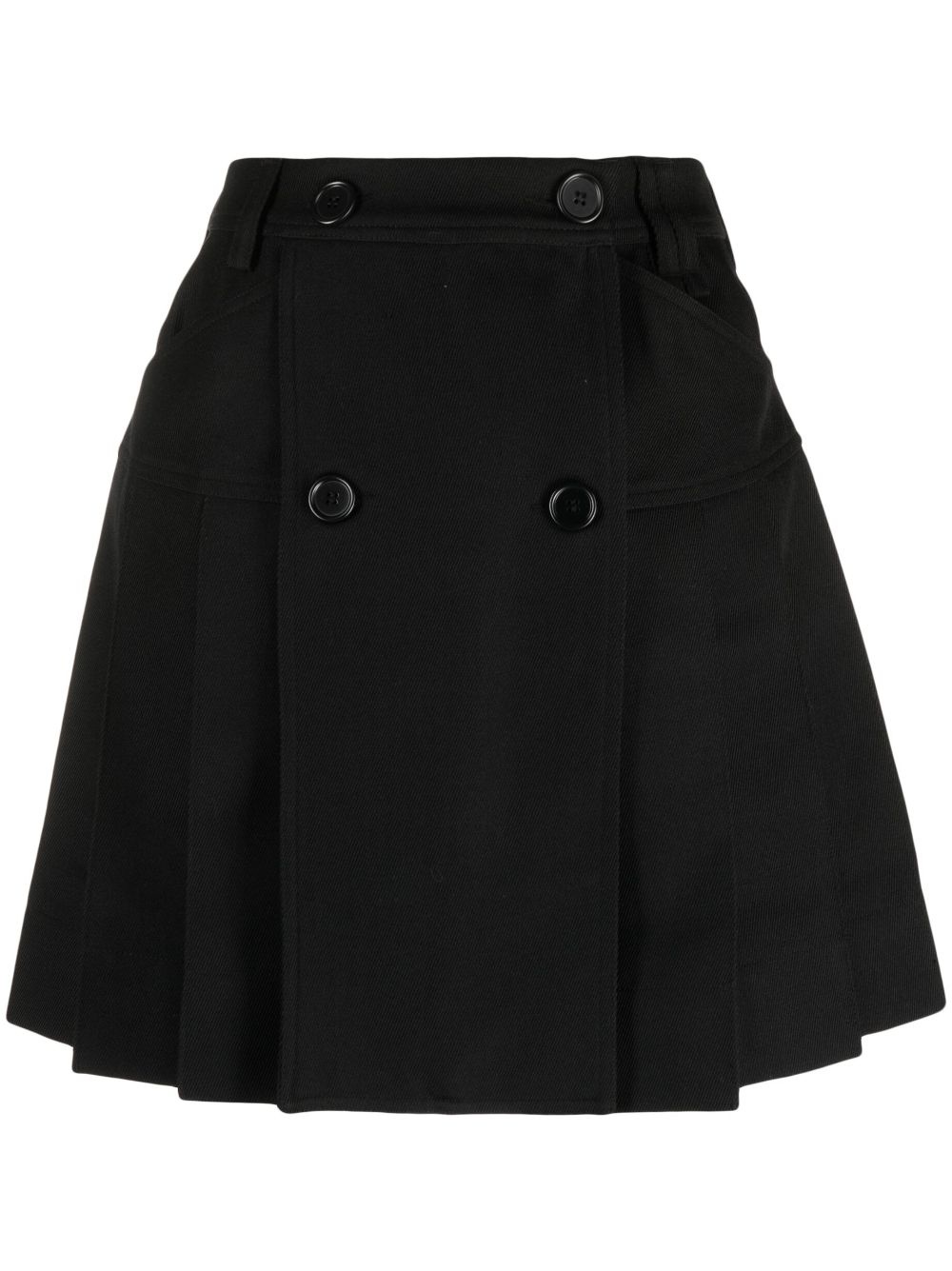 pleated A-line miniskirt - 1