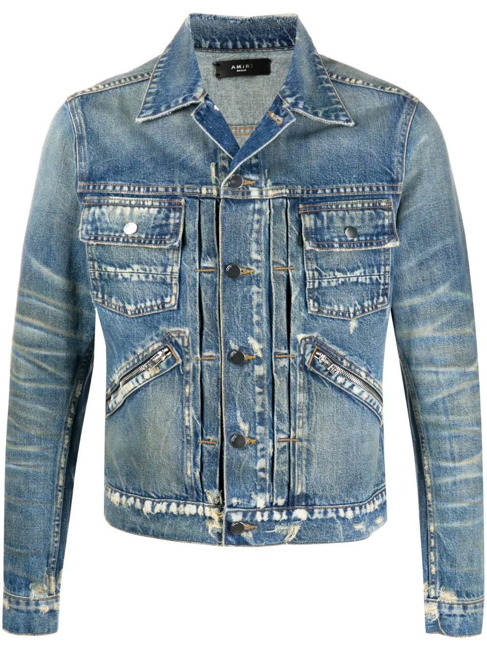 slim-fit denim jacket - 1