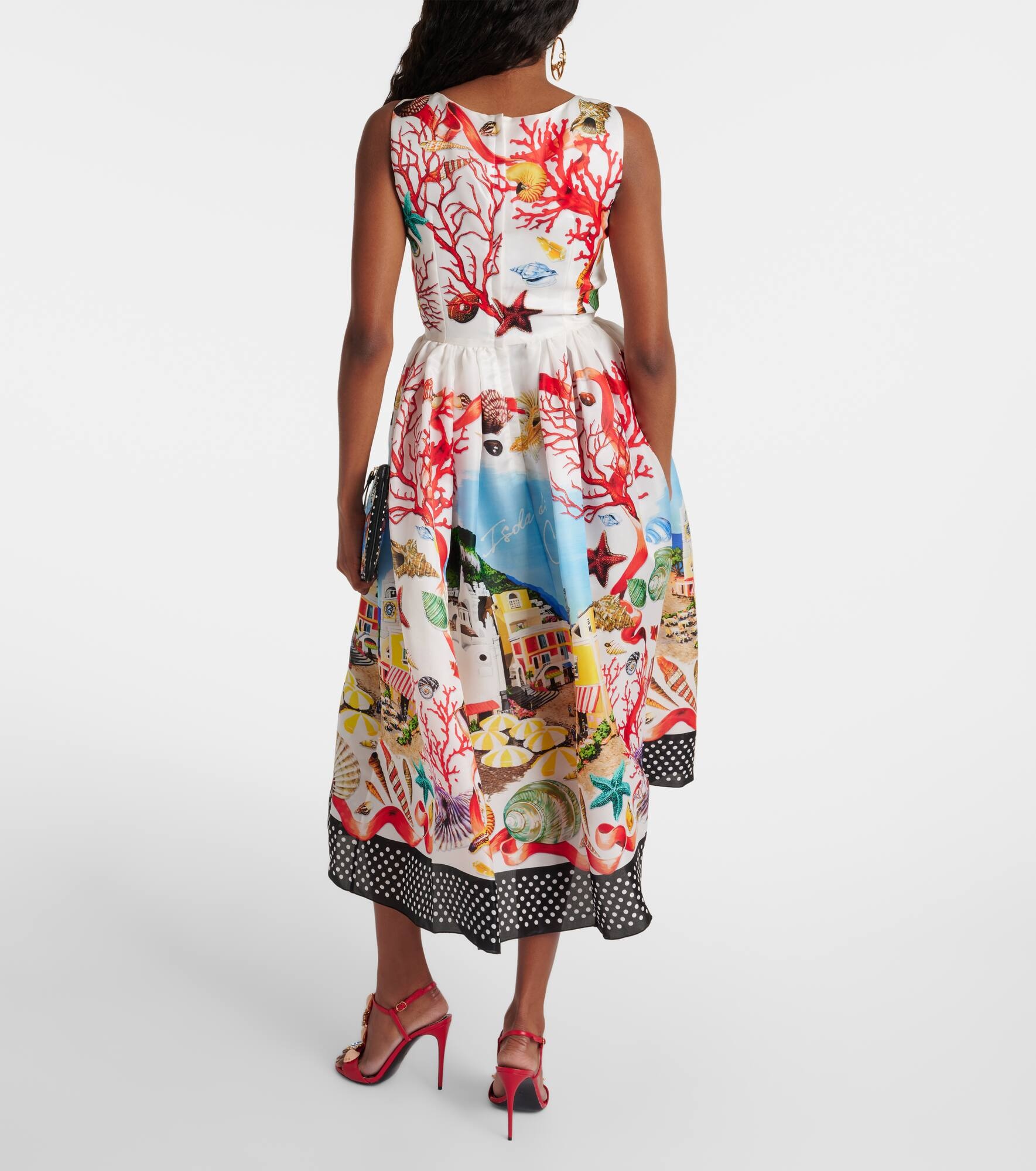 Capri printed silk midi dress - 3