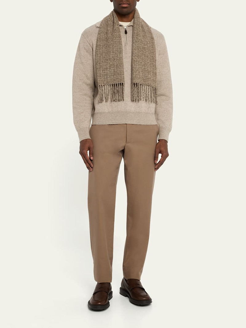 Loro Piana Men's Mouline Tweed Cashmere Scarf outlook