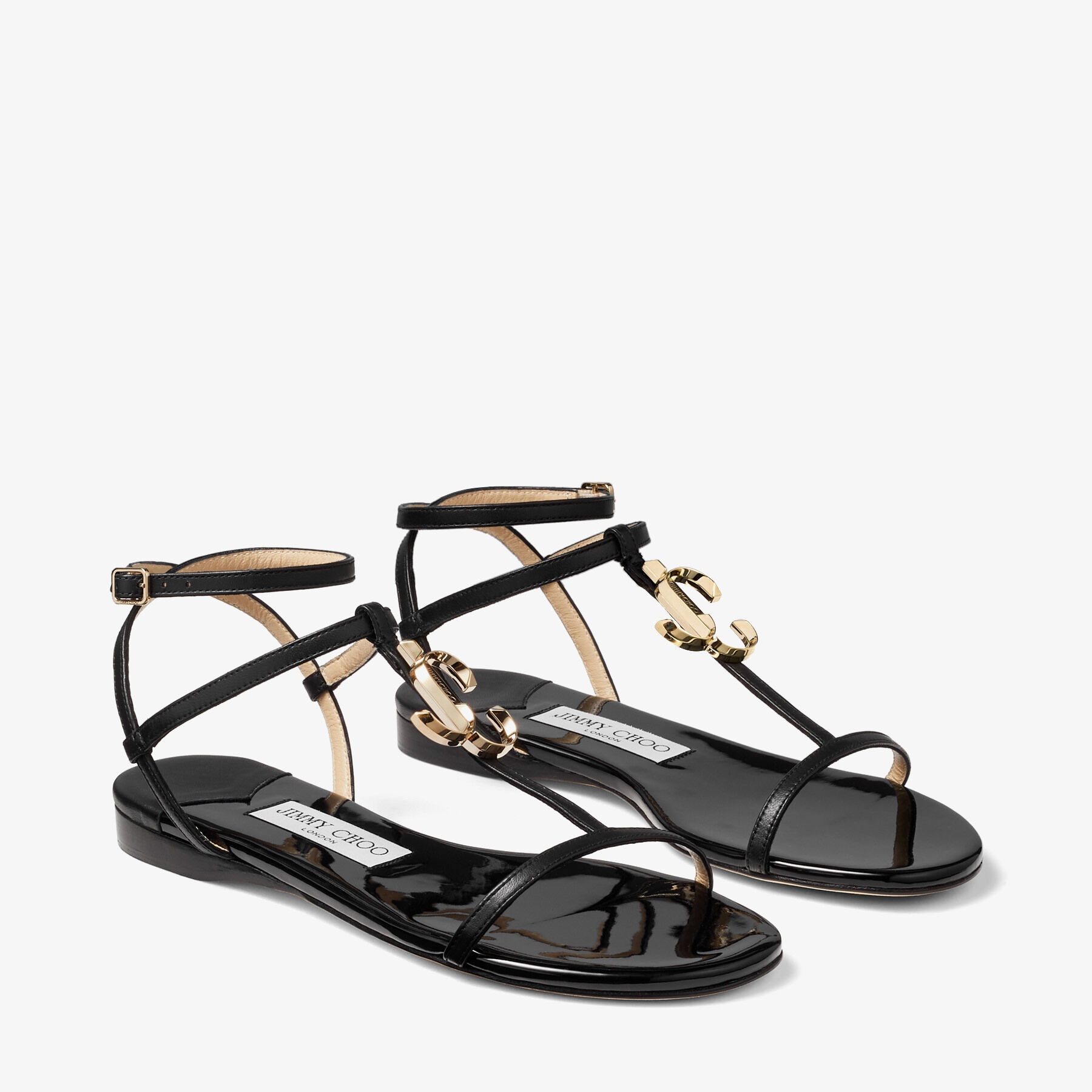 Alodie Flat
Black Nappa and Patent Leather Flat Sandals - 3