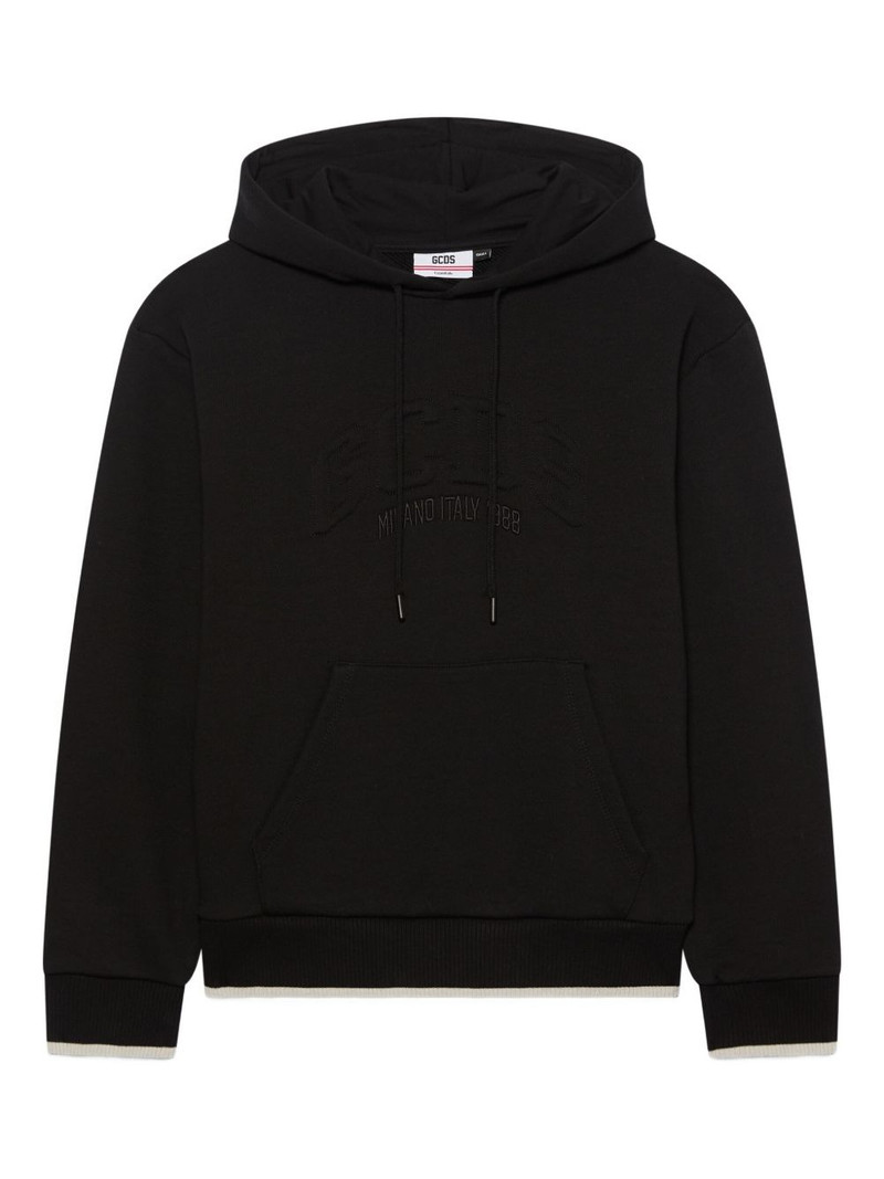logo-embossed hoodie 1
