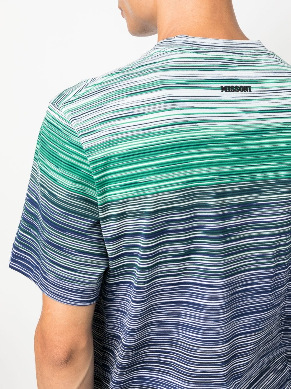 gradient-effect striped cotton T-shirt - 5