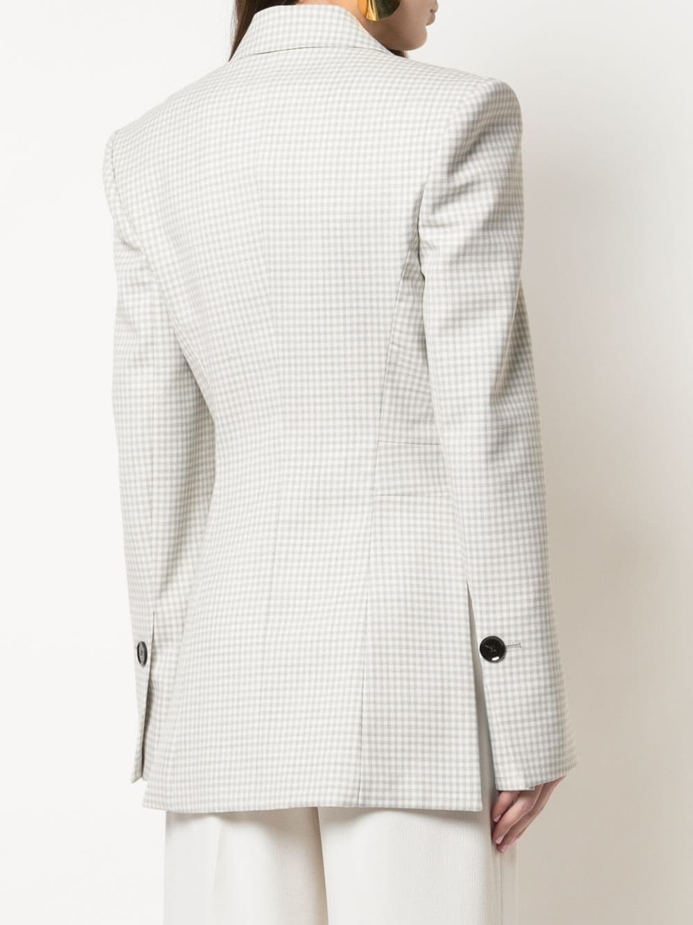 checked cut-out panel blazer - 4