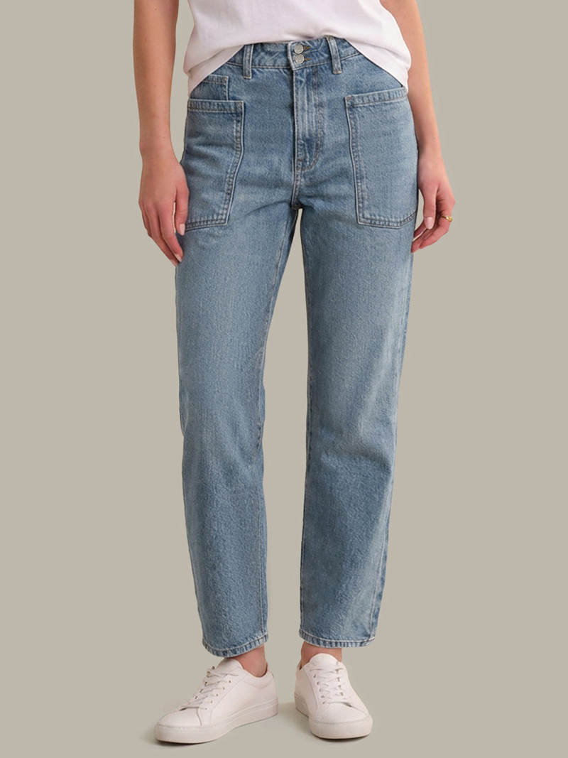Kenzie: Hi-Rise Double Button Straight Fit Pants 1