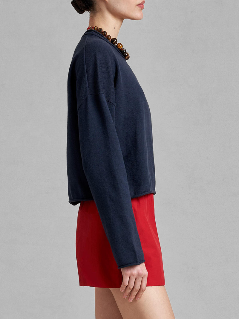 Women's Cotton Dominick Sweater - Navy 3