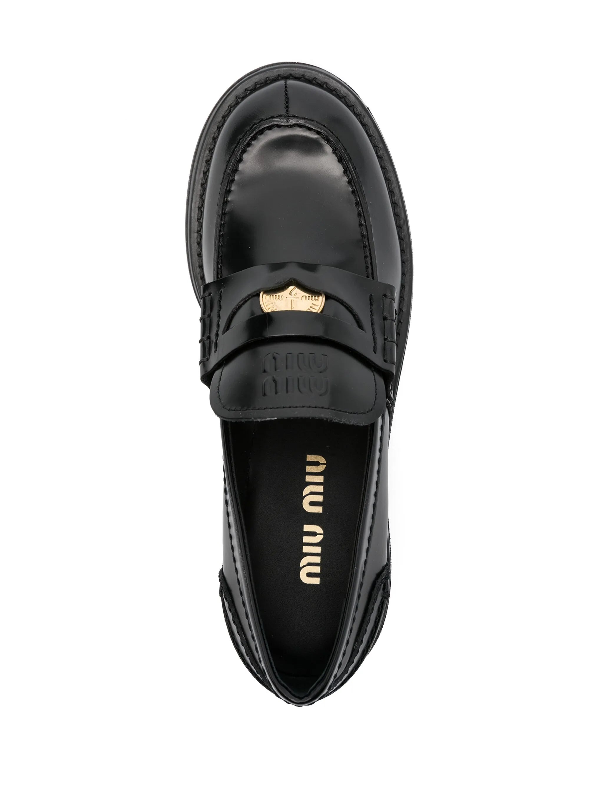 brushed leather penny loafers - 4
