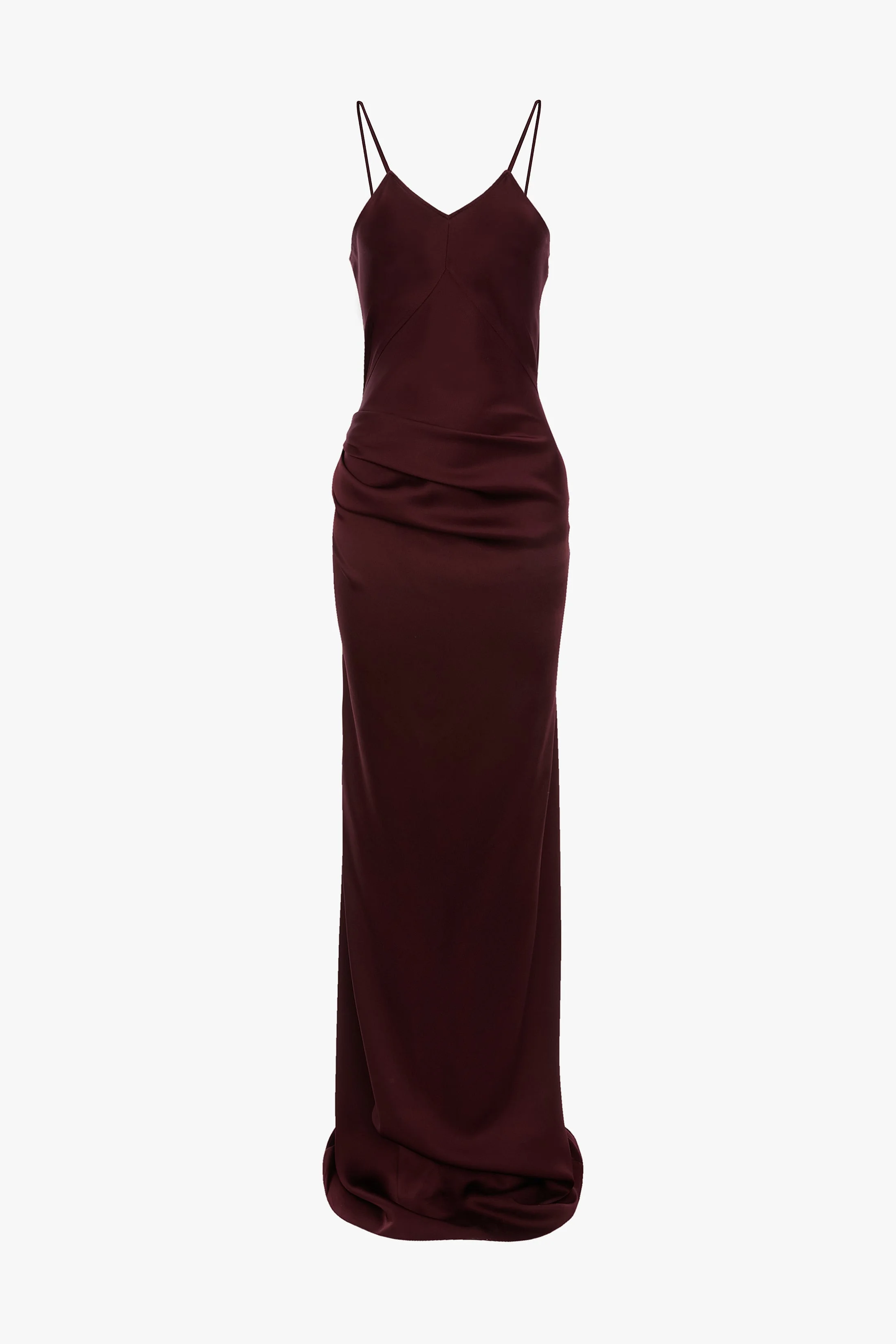 Draped Cami Floor-Length Dress In Cinnabar Red - 1