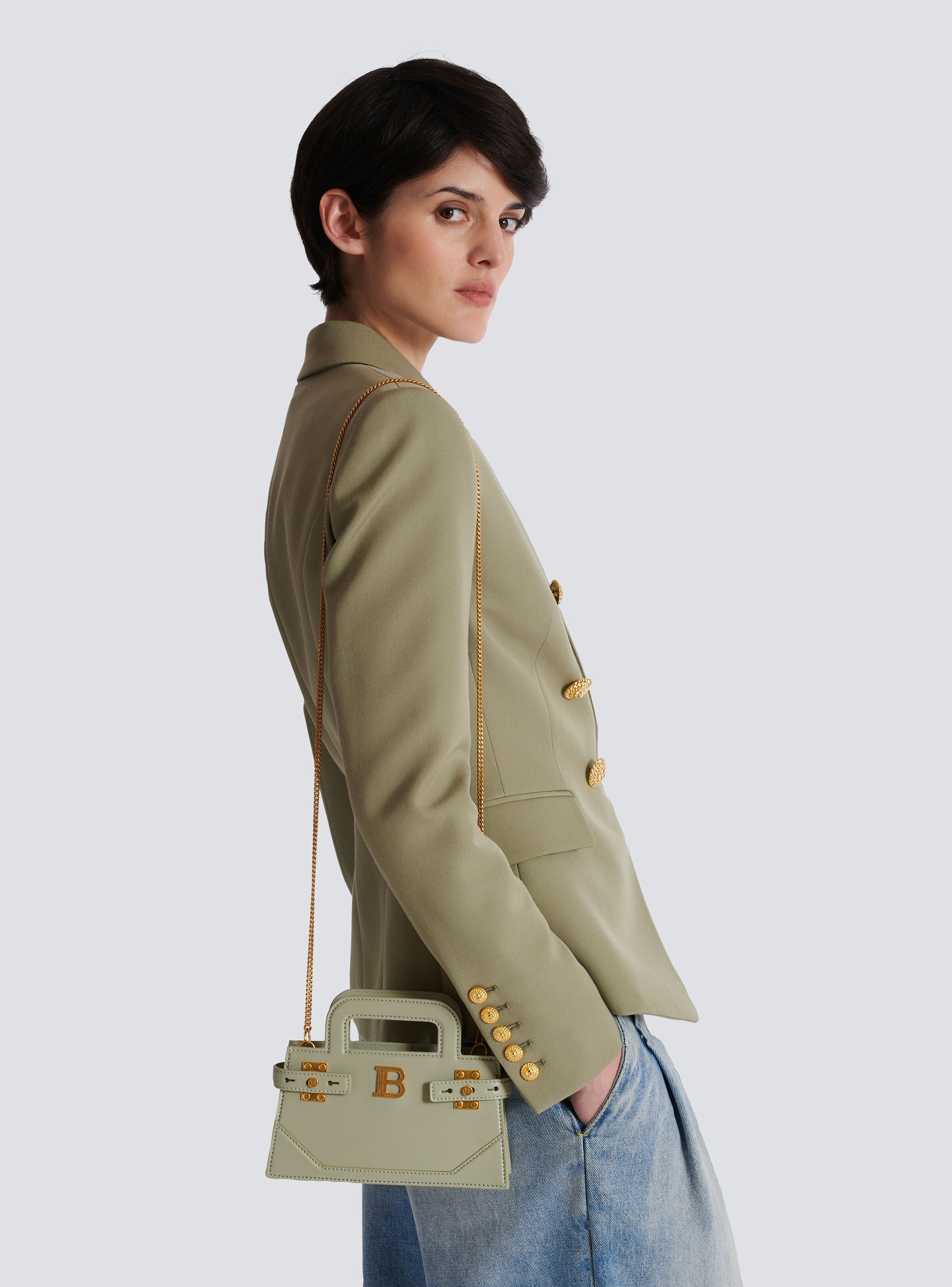 Small B-Buzz Top Handle bag in calfskin - 8