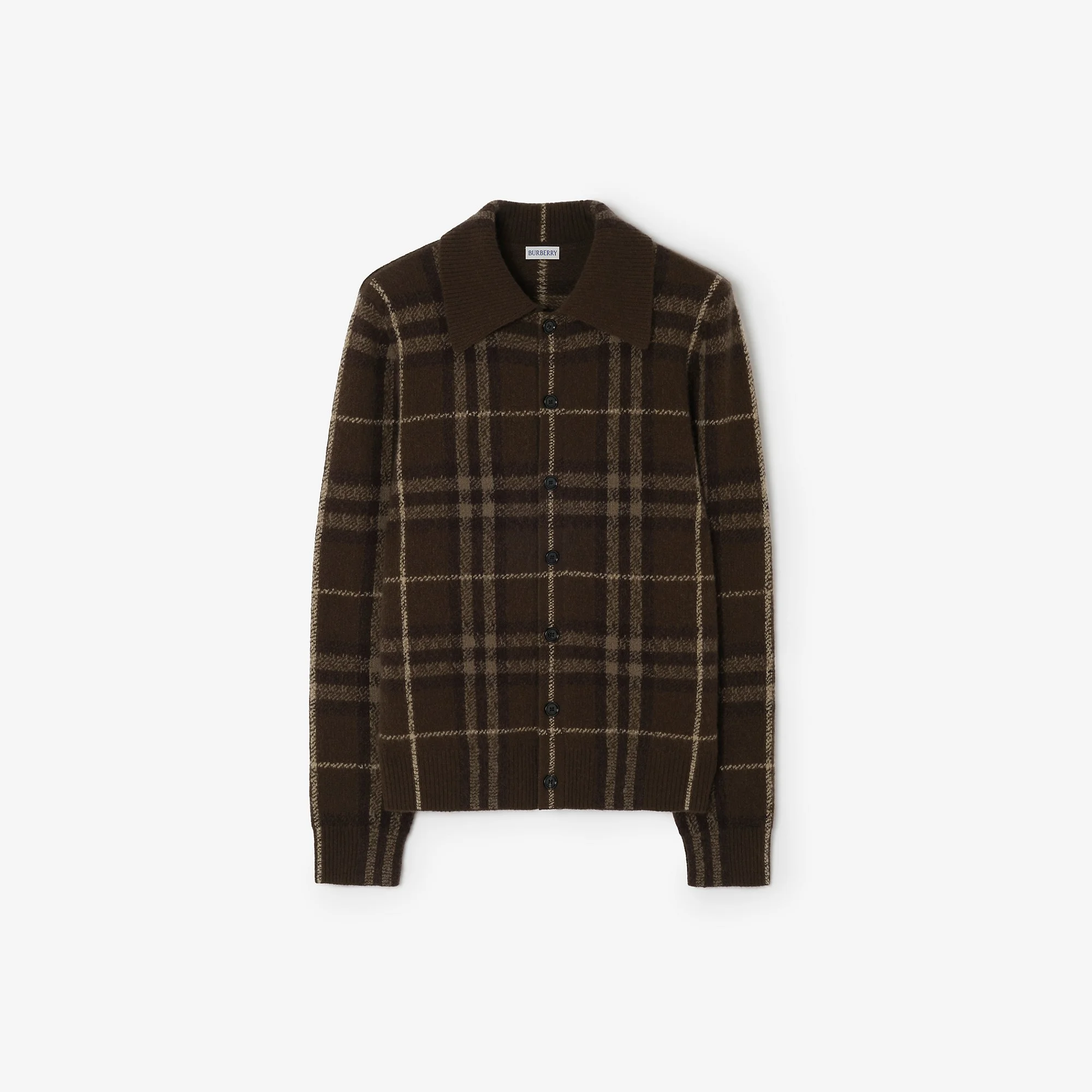 Check Cashmere Cardigan - 1