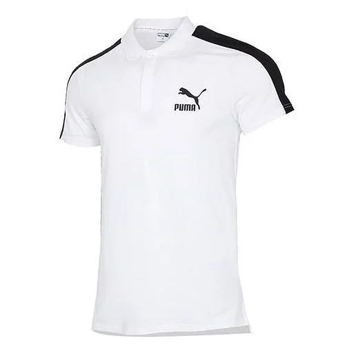 PUMA Iconic T7 Polo Shirt 'White Black' 532290-02 - 1