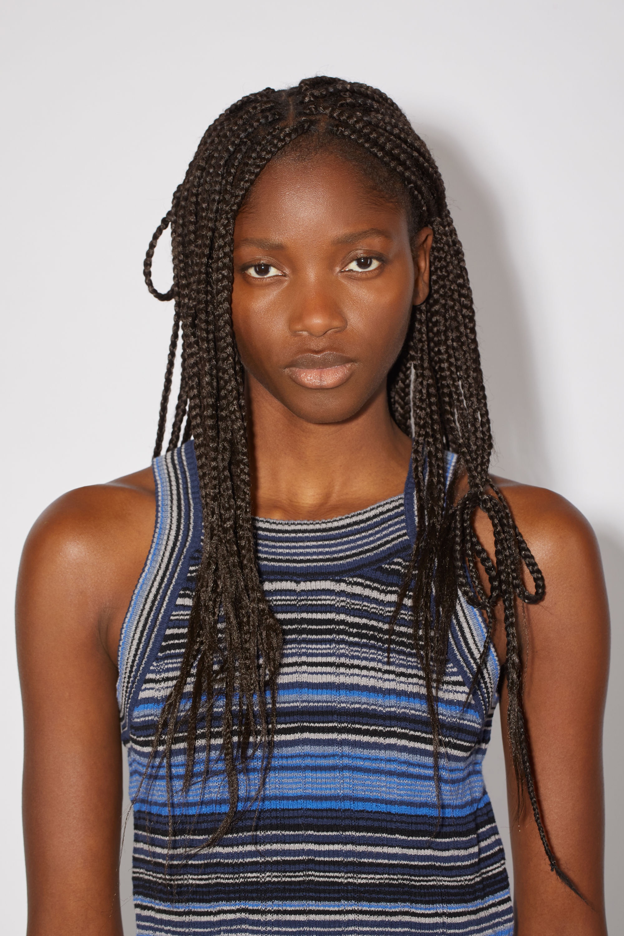 Ribbed tank top - Dark blue/multi - 4