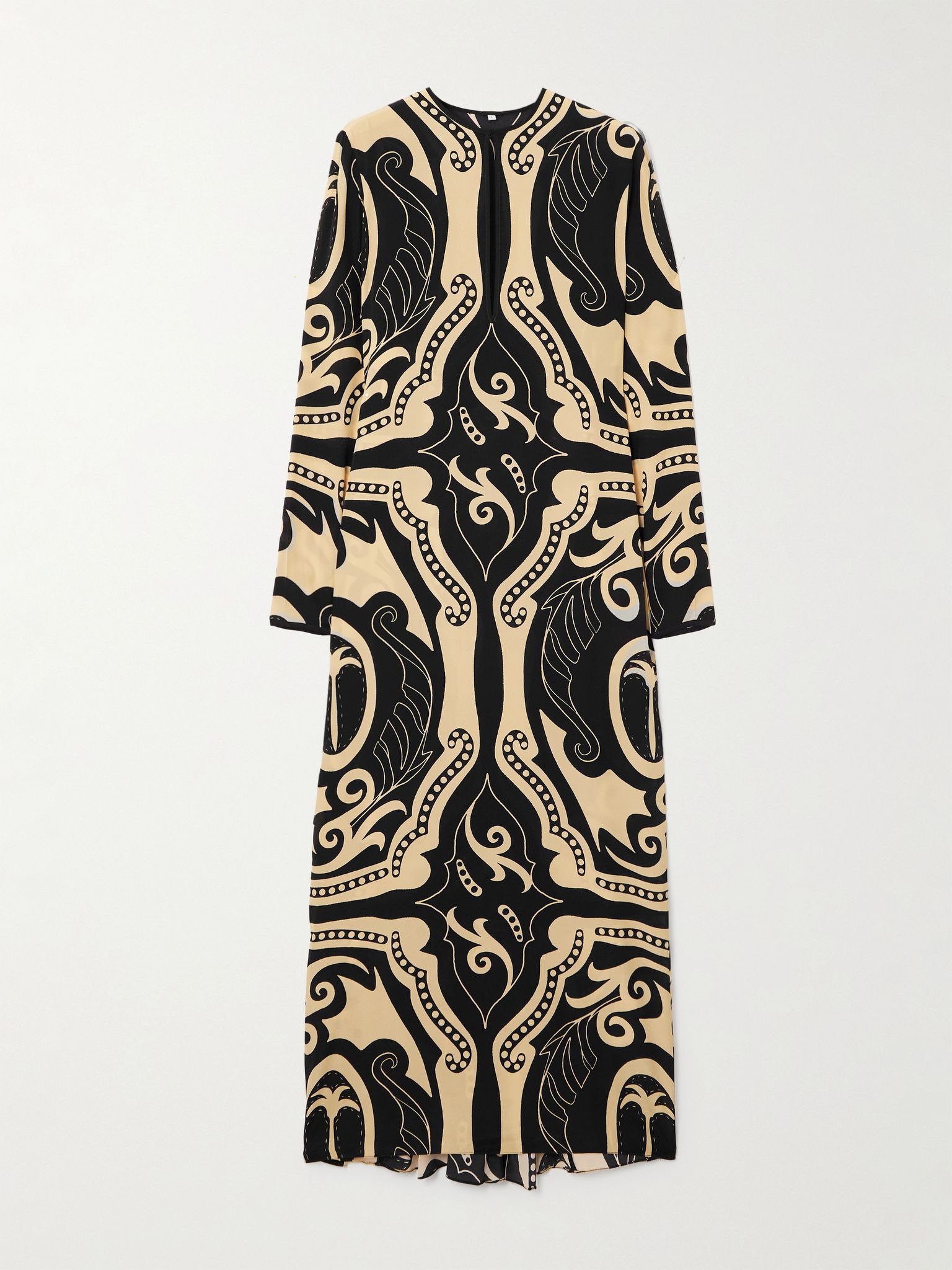 Libertad printed silk-crepe midi dress Black - 1