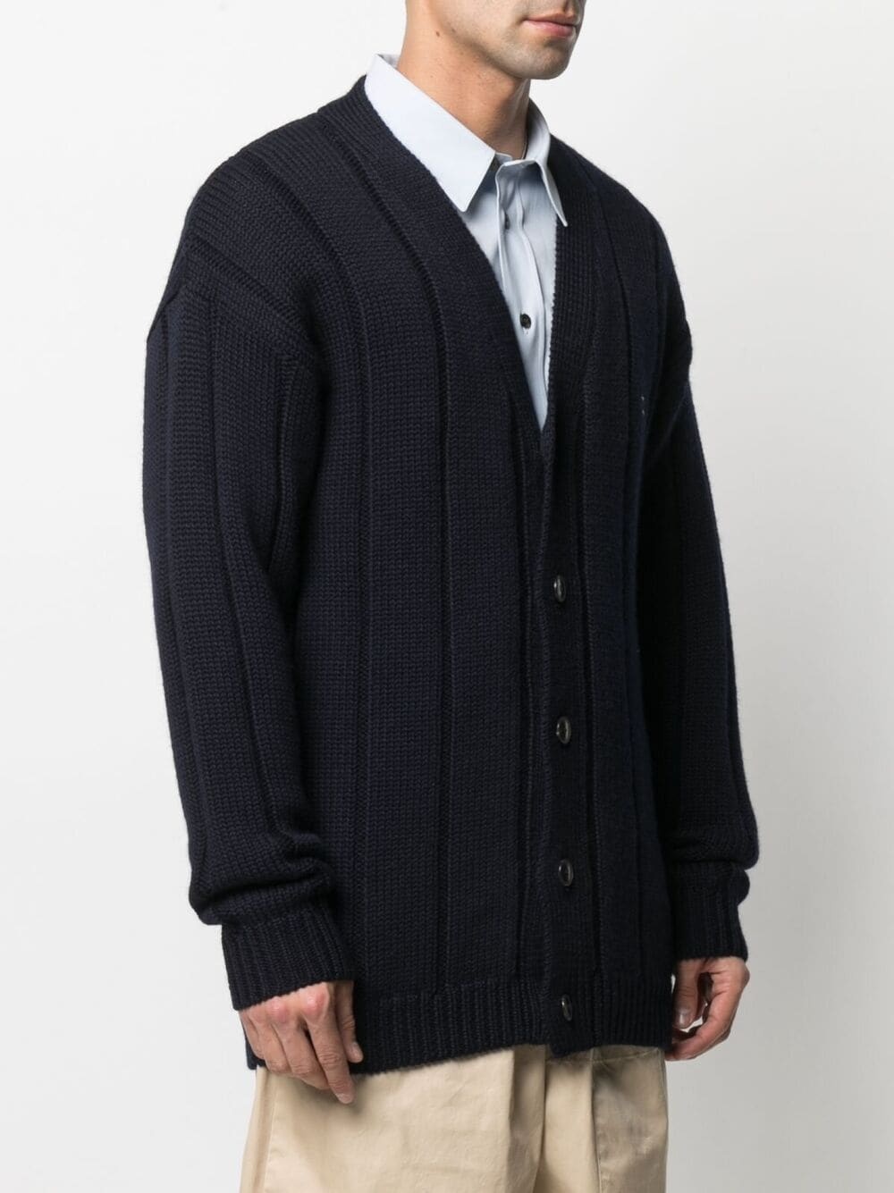 VLogo knit cardigan - 3