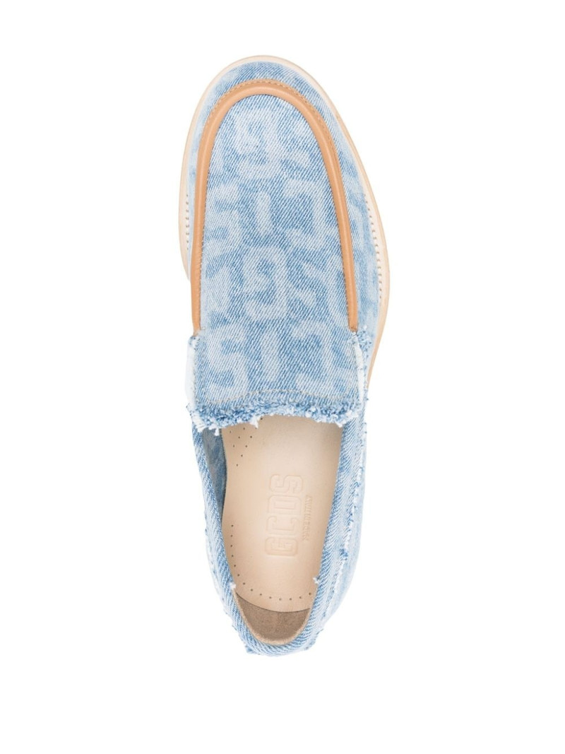 monogram-print denim loafers 4