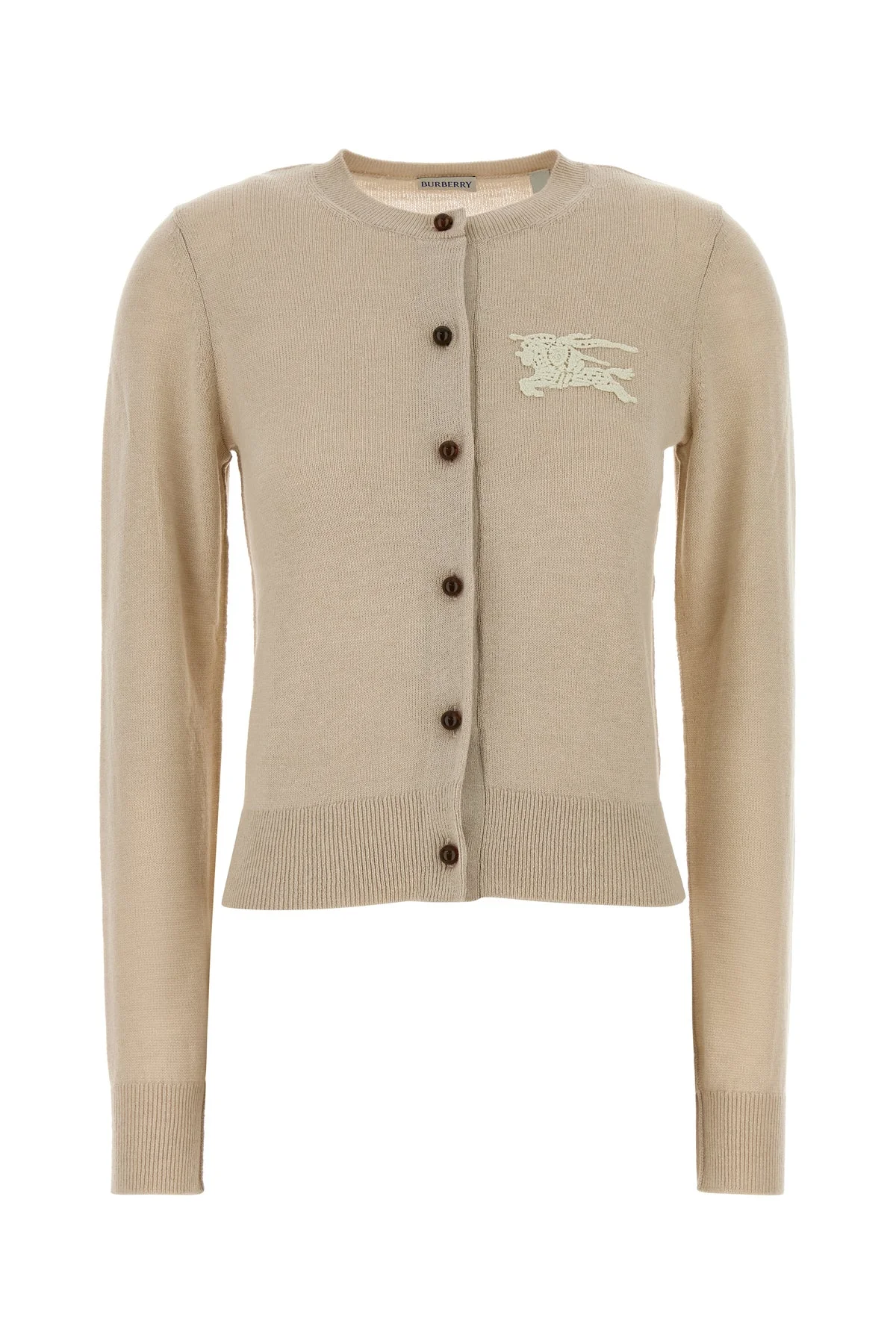Beige cotton and wool cardigan - 1