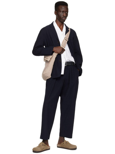 Universal Works Navy Oxford Trousers outlook