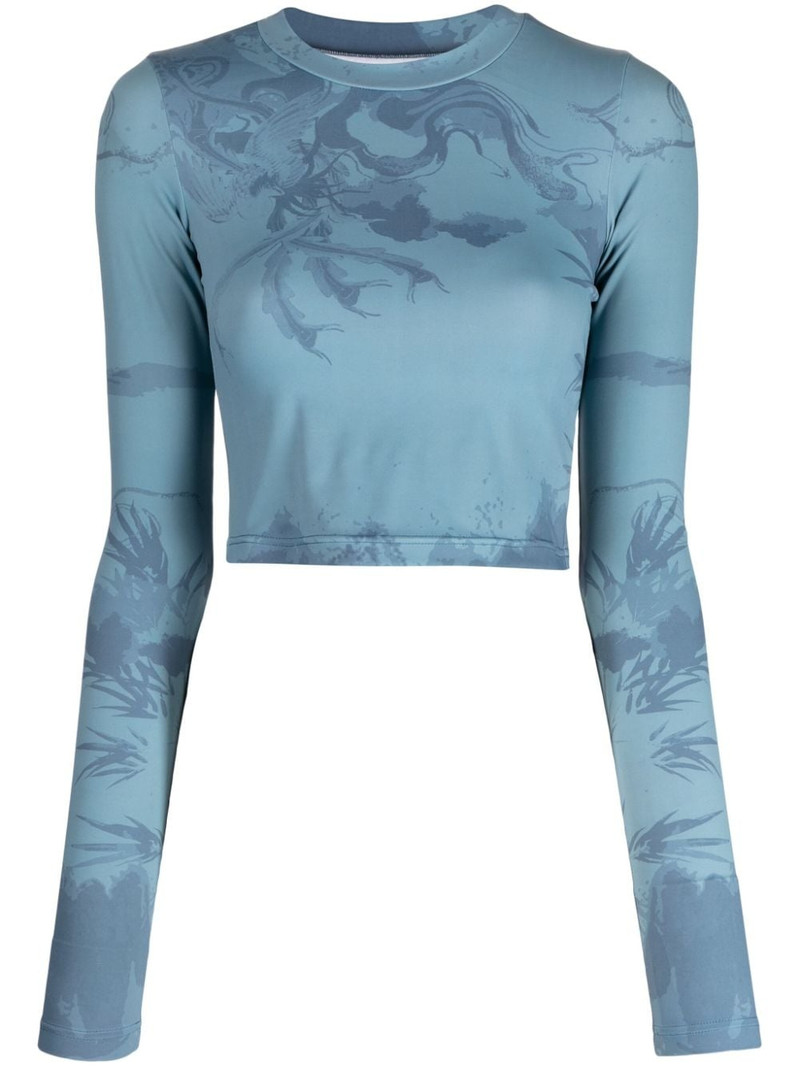 abstract pattern-print crew-neck top 1