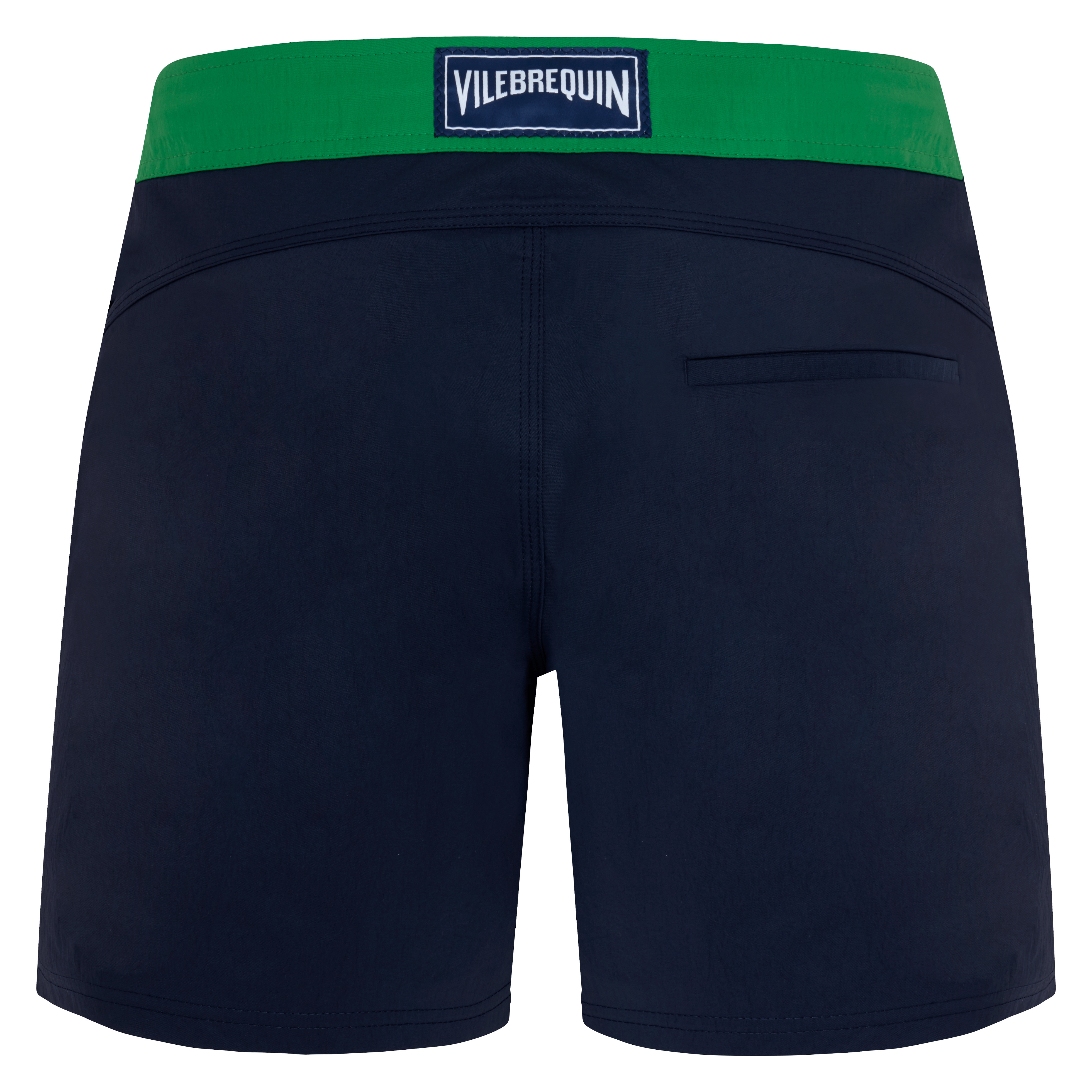 Men Stretch Swim Trunks Flat Belt Color Block - 2